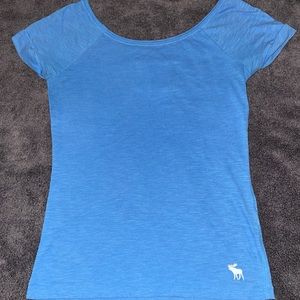 Abercrombie & Fitch, Blue, Off Shoulder Tee, Size XSmall